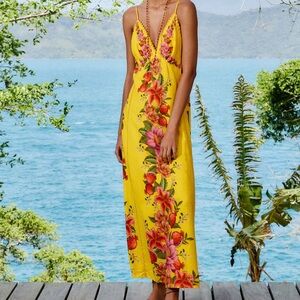 Farm Rio Yellow Floral Maxi Dress